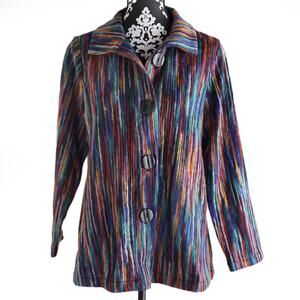 Women's Multicolored Habitat Clothes To Live In Button Up Jacket - Size Small
